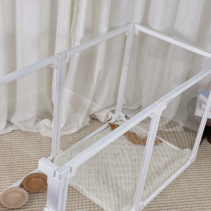 Pagar hewan peliharaan dalam ruangan <span class=keywords><strong>DIY</strong></span> kandang anjing dapat dilepas/dicuci penutup atas bawah tombol penutup pola hewan padat - Product Image 5