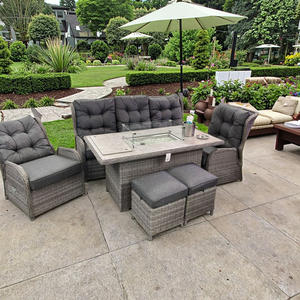 Canapés de jardin tout temps, ensemble de <span class=keywords><strong>meubles</strong></span> de patio modernes et de loisirs, table avec foyer au gaz, fauteuil inclinable, canapé en rotin d'extérieur, salle à manger, hôtel - Product Image 3