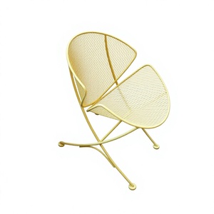 Wire Metal <b>Dining</b> <b>Chair</b> Modern Mid Century Design AMSON BRASS Model 90353 <b>Stackable</b> Restaurant & Coffee Shop Use - Product Image 1