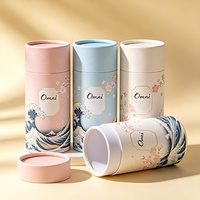 Boîte cylindrique en carton kraft de luxe écologique avec logo personnalisé pour l'emballage de nourriture, de thé, de café, de bougies, de cosmétiques, de parfums, de flacons