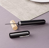 Sacacorchos de Sommelier con Estuche de Cuero, Juego Profesional de Alta Resistencia con Cortacápsulas, Regalo para Camareros y Restaurantes
