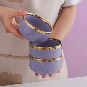 طراز شمالي فاخر بحافة ذهبية ، وعاء إبداعي للمشاهير على الإنترنت ، طبق حساء بتركيبة من أواني الطعام - Product Image 4