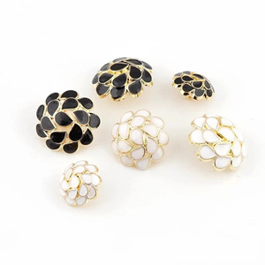 Tay Trang Trí May Kim Loại Hợp Kim Hoa Hình Dạng Men Nấm Nút Cho Quần Áo - Product Image 5