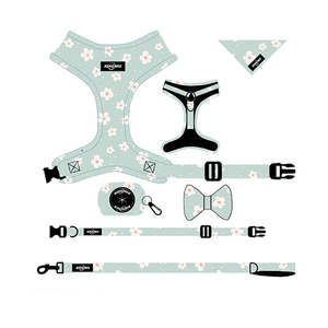 조절 가능한 강아지 하네스 리드줄 세트, 칼라 보우, 강아지 훈련 세트, 작은 강아지 하네스 리드줄 세트 (요르키, 치와와, 포메라니안용) - Product Image 2