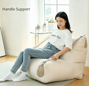Soft Faux Rabbit Fur Bean Bag Lazy <b>Sofa</b>, Japanese Tatami Single Floor Chair, Ergonomic Waist Back Support Cushion for Balcony - Product Image 2