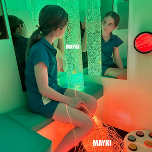 Kit sensoriel de fibres optiques à stimulation visuelle et éclairage relaxant, avec brins lumineux à fibres optiques réactifs aux UV à <span class=keywords><strong>étincelle</strong></span>s latérales pour jeu sensoriel - Product Image 3