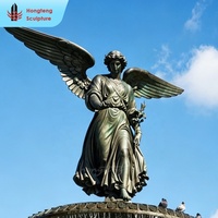 Escultura de Ángel de Bronce de Estilo Europeo a Tamaño Real, Figura de Dios Personalizada de Fábrica, Diosa con Alas de Bronce, Gran Decoración