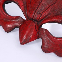 Halloween démon masque effrayant cornes diable demi visage mascarade accessoire pour fête Cosplay horreur monstre décor pour fournitures de vacances