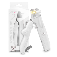 Tondeuse à ongles pour animaux de compagnie, Kit de toilettage professionnel, pour chiens, avec lumières LED