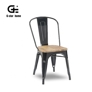 Metallo industriale <span class=keywords><strong>sedia</strong></span> da pranzo di nuovo disegno bistro <span class=keywords><strong>sedia</strong></span> formato <span class=keywords><strong>standard</strong></span> colorato seduta in legno <span class=keywords><strong>sedia</strong></span> impilabile - Product Image 5
