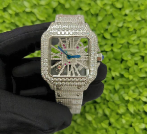 Chất Lượng Cao Siêu Sang Trọng Của Người Đàn Ông Thép Không Gỉ Đồng Hồ Cơ Khí Với Kính Quay Số Cửa Sổ Con Trỏ Hiển Thị VVS Moissanite Đồng Hồ - Product Image 1