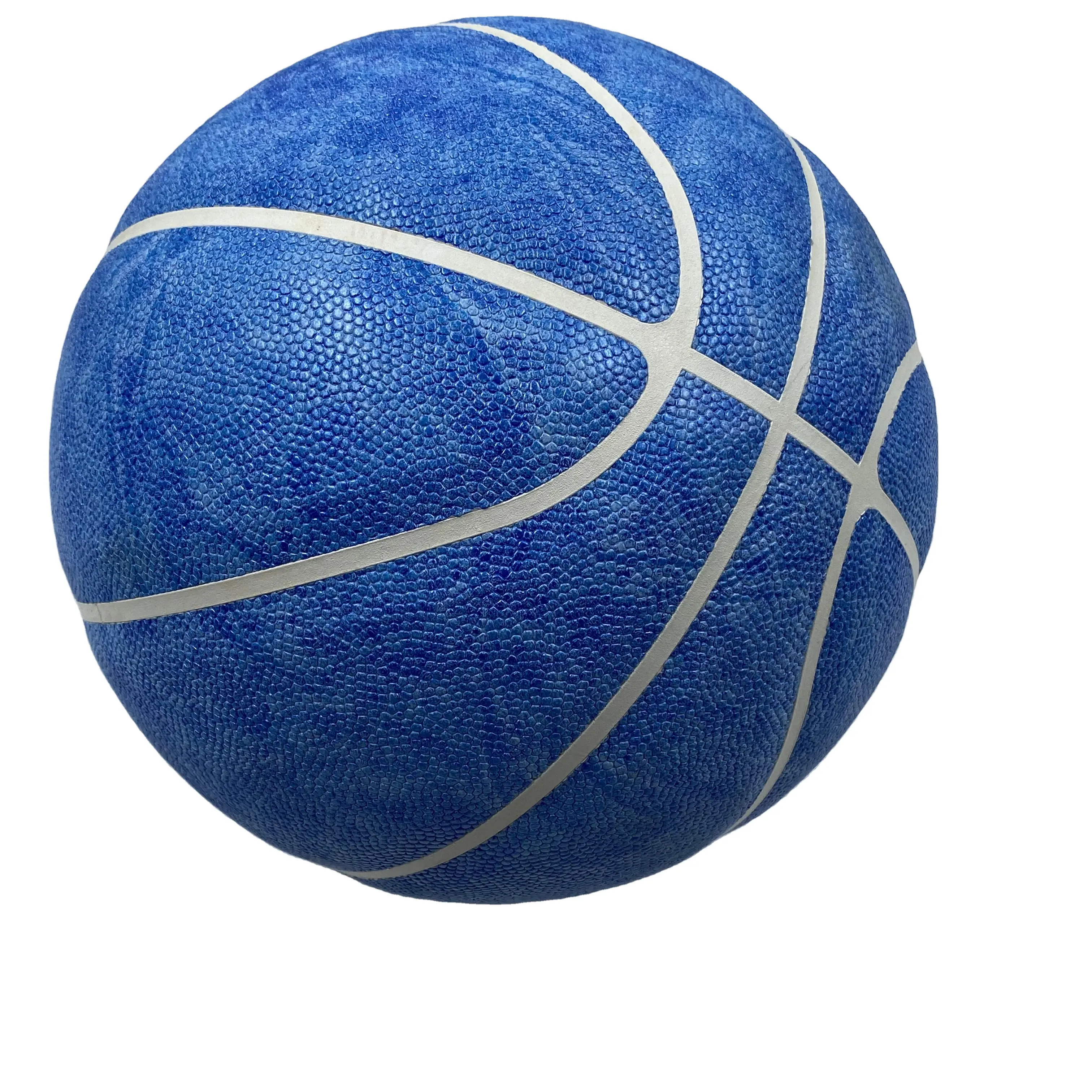 White strap basketball Customized color blue Leather basketball Outdoor Basketball