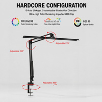 Lampe de bureau LED en métal anti-éblouissement, pliable, avec fonction tactile de gradation/temporisation des couleurs, protection oculaire, alimentation CA pour étude, chambre, étudiants, dessin