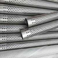 Tube en acier inoxydable perforé droit en aluminium 304 316 de 38 48 50 60 80 100 120 mm pour système d'échappement automobile
