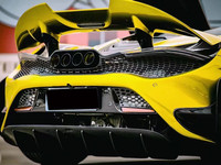 Kit de Mejora de Parachoques Trasero para McLaren 720S, Estilo 765LT Modificado, Difusor de Parachoques Trasero de Fibra de Carbono Semi-Seca y Escape