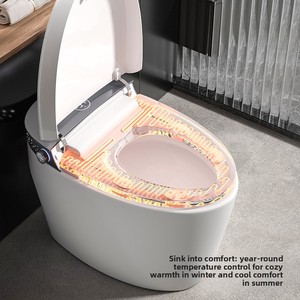WC in Ceramica a Forma <span class=keywords><strong>di</strong></span> Uovo Intelligente con Tecnologia Avanzata, Pulsante <span class=keywords><strong>di</strong></span> Controllo Rotante, Cintura Riscaldante, Telecomando e Asciugatura ad Aria Calda - Product Image 6