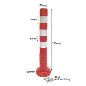 Duurzame Verkeersafbakening Levert Oranje Flexibele Plastic Waarschuwing Post Verkeersveiligheid Reflecterende Waarschuwingspost - Product Image 2