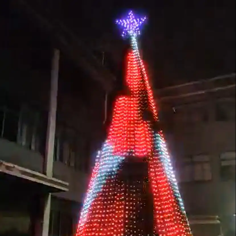 Anpu decoração externa, feito sob encomenda, armação de metal gigante, acrílico, iluminado, centro de compras, 30 metros de árvore de natal