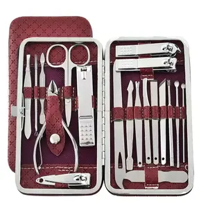 15 pz/18 pz Kit per unghie Manicure in acciaio inox Set uomo Kit per toelettatura Manicure Set Manicure Pedicure Set professionale