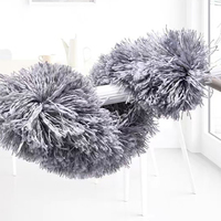 Plumeau Microfibre avec Manche Extensible Long Collecteur de Poussière Fibre Fine Brosses de Nettoyage Domestique Lavable et Flexible