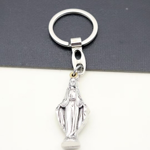Vente en gros de porte-clés en métal et acrylique avec image de la Vierge Marie et de Jésus, porte-clés chrétien - Product Image 3