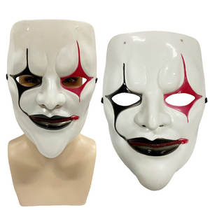 Vente en gros <span class=keywords><strong>de</strong></span> masque d'Halloween avec bande <span class=keywords><strong>de</strong></span> nœuds en direct Masque <span class=keywords><strong>de</strong></span> <span class=keywords><strong>clown</strong></span> à fermeture éclair en plastique pour décoration <span class=keywords><strong>de</strong></span> fête - Product Image 1