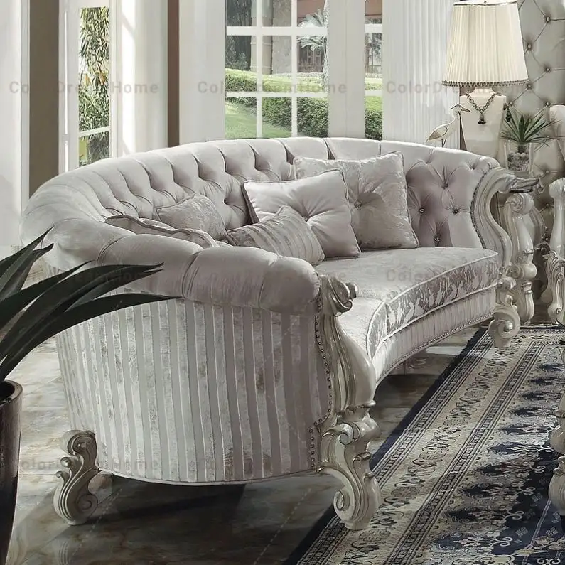 Di lusso in legno massiccio in stile Americano royal divano in tessuto Vittoriano