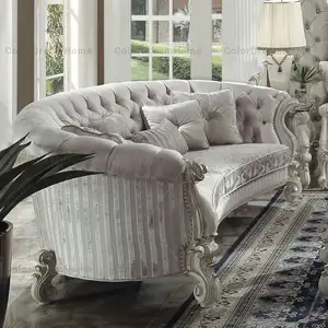 Sofá Victoriano de tela de madera sólida de lujo, estilo americano real - Product Image 1