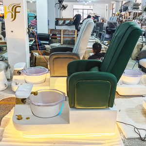 Fauteuil de pédicure avec éclairage LED, <span class=keywords><strong>blanc</strong></span>, mobilier de salon de spa pour les pieds, stations de <span class=keywords><strong>manucure</strong></span> et pédicure en céramique et plastique - Product Image 3