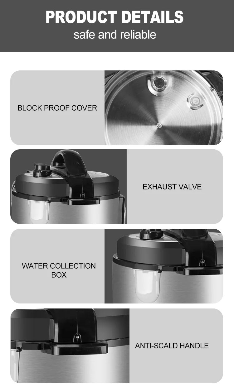 D04 All in 1 Electric Multi-purpose Pressure Cooker 5L to 12L Oem Big Size Hotel Restaurant Multi Middle East Pressure Cooker