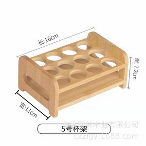 ที่วางแก้วไวน์ไม้ไผ่แบบแข็งแรง จุได้ 5-9 แก้ว สำหรับจัดระเบียบบนโต๊ะในครัว - Product Image 2