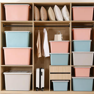 Boîte de rangement en plastique grande capacité avec couvercle et fermoirs sécurisés, empilable et emboîtable, organisateur d'articles divers en gros - Product Image 6