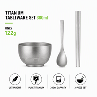 Bol isotherme léger en titane à double paroi avec set de baguettes, personnalisation OEM ODM, pour le camping en plein air