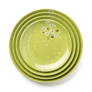 Assiette en porcelaine A5 Miamine verte, motif fleur de souci, pour la maison, en plastique, collection automne - Product Image 2