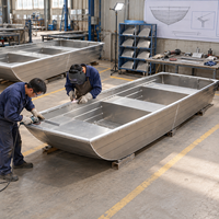 Bateaux en aluminium à prix abordable, 14 et 16 pieds, à fond plat, à vendre, avec rampe avant robuste, dimensions 4811 x 1725 x 600