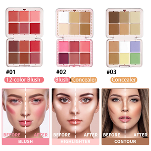 Palette de fard à joues et correcteur de crème et de contour Palette de maquillage Sans cruauté - Product Image 2