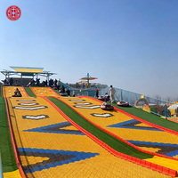 Toboggan Arc-en-ciel Géant Populaire et Coloré pour Parc d'Attractions Extérieur, Glisse Sèche pour Adultes et Enfants, à Vendre