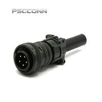 Connecteur d'alimentation circulaire mâle fileté PSCCONN MS5015 Série MS3106A 16-8P, étanche IP67, 5 broches, pour câble droit