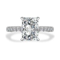Anello di fidanzamento da donna in platino Pt950 con diamante prismatizzato a 4 griffe, stile lusso e moda, con diamante coltivato in laboratorio