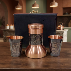 Coffret Cadeau Bouteille Isotherme en Cuivre et Acier Inoxydable, Isolation Thermique 6-12 Heures, 500ml, Écologique, Style Américain - Product Image 6