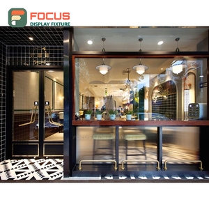 Modern Coffee Merchandise Display Rack Solid Wood Frame Biscuit Snack Display Coffee Bar Display Rack - Product Image 1