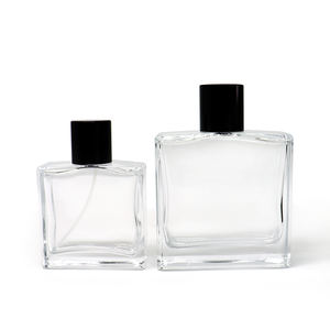Flacon de parfum carré en verre transparent avec bouchon de luxe, flacon de parfum vide à vaporiser 50 ml, flacon vaporisateur de parfum - Product Image 4