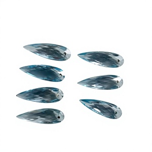ได้รับการรับรองว่าเป็นหินลูกแพร์6X15MM ฟ้าบุษราคัมขนาดใหญ่สีฟ้าประดับอัญมณีทรงหลวมขนาดจี้ที่สมบูรณ์แบบสำหรับเครื่องประดับ - Product Image 2