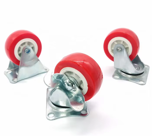 Ruedas de Goma Rojas Silenciosas de 2 Pulgadas para Muebles, Ruedas Giratorias Antimarcas con Freno para Sillas de <span class=keywords><strong>Oficina</strong></span> y Hogar - Product Image 2