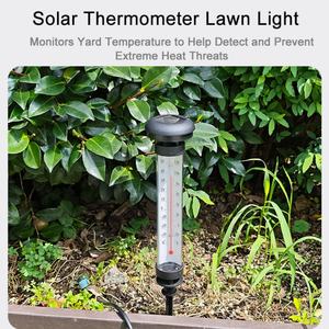 Lámpara Solar de Jardín con Termómetro, Lámpara LED Decorativa para Césped, Impermeable, Encendido Automático al Anochecer - Product Image 2