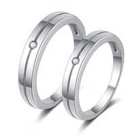 ZHILIAN Couple anneaux ensemble 925 argent Zircon bijoux fins fiançailles Double alliance anneaux pour femmes hommes