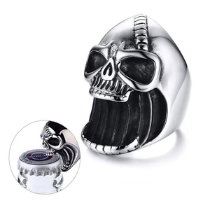 Anello da Bar apribottiglie con testa di teschio fantasma in acciaio inossidabile per uomo - Product Image 1