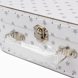 Paperboard Suitcase New Born Baby Gift Packaging Box Decorative Toy Suitcase Shaped Gift Cardboard Boxes With Handle