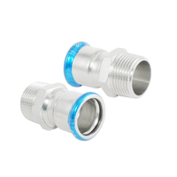 Raccord de pression pour tuyau d'eau en acier inoxydable à paroi mince Xinhaitai 304 316, filetage externe direct, filetage externe droit