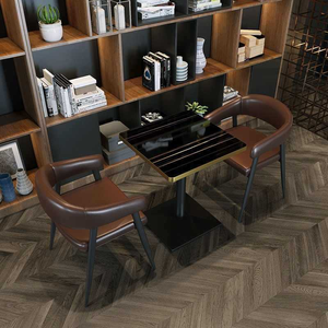 Ensemble table et chaises de style industriel pour café, restaurant occidental, design en bois pour pâtisserie, restaurant - Product Image 5